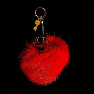 VALENTINES Genuine mink ❤️ shaped keychain or put on backpack